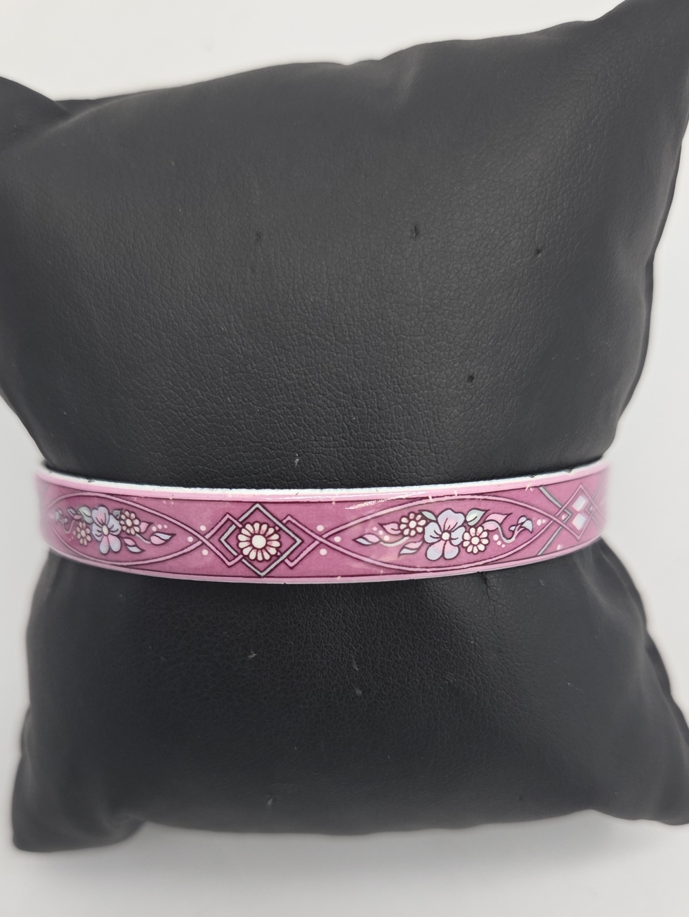 Michaela Frey Vintage Pink Floral Enamel Bangle Bracelet